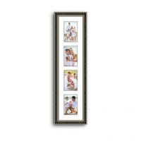 Elegant Arts And Frames 4 Pocket Vertical Collage Photo Frame Silver