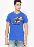 Fifa Blue Solid Round Neck T-Shirt