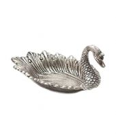 House Of Gifts White Metal Duck Shaped Tray