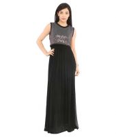 Tanisshi Fashion Black Polyester Maxi Dress