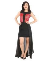 Tanisshi Fashion Black Polyester Maxi Dress