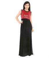 Tanisshi Fashion Black Polyester Maxi Dress