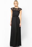 MANGO-Outlet Black Colored Solid Maxi Dress