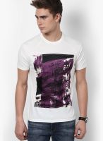 Monteil & Munero Off White Printed Round Neck T-Shirt