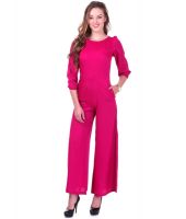 Sassafras Pink Poly Crepe Jumpsuits