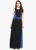 Athena Black Colored Solid Maxi Dress