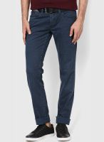 Gas Navy Blue Low Rise Slim Fit Jeans