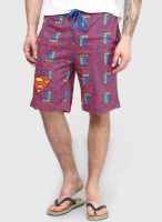 Superman Printed Blue Shorts