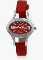 Olvin 1614 Sl02 Red/Red Analog Watch