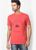 Quiksilver Peach Round Neck T-Shirt