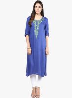 Divina Blue Embroidered Kurtis