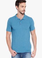 Highlander Blue Solid Polo TShirts