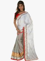 Lookslady Beige Printed Saree