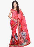 Lookslady Red Printed Saree