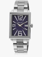 Omax Ss-296 Silver/Blue Analog Watch