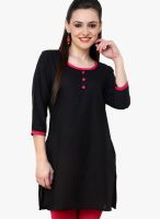 Pannkh Black Solid Kurtis