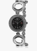 Adine AD-610 Silver/Black Analog Watch