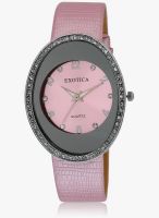 Exotica Fashion Pink Metal Analog Watch