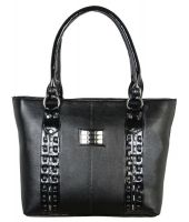 Louise Belgium Black Zipped Shoulder Bag