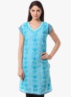 Saadgi Blue Embroidered Kurta