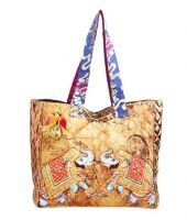 The House Of Tara Copper & Golden Elephant Printed Tote Bag