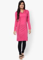 Entropy Pink Solid Kurtis