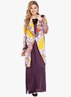 Folklore Purple Colored Printed Maxi Dress