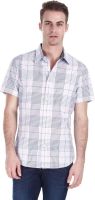 Zobello Men's Checkered Casual Pink Shirt