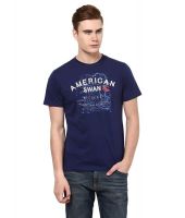 American Swan Blue Round Neck T shirt