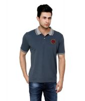 Austin Wood Gray Cotton Polo T-Shirt