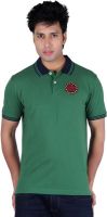 Austin Wood Solid Men's Polo Neck Dark Green T-Shirt