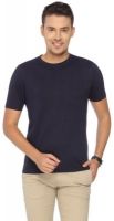 Campus Sutra Solid Men's Round Neck Dark Blue T-Shirt