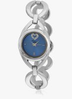 ILINA Ilhrtssrbl Silver/Blue Analog Watch