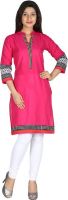 Inara Robes Casual Printed Women's Kurti(Pink)