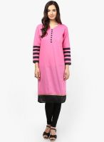 Jaipur Kurti Pink Solid Kurtis