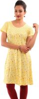 Kriti Fashions Casual Floral Print Women's Kurti(Yellow)