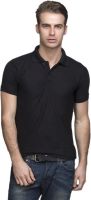 Lambency Solid Men's Polo Neck Black T-Shirt