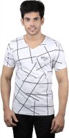 Spur Printed Men's V-neck White T-Shirt