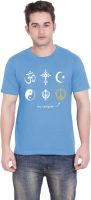 Tantra Graphic Print Men's Round Neck Light Blue T-Shirt