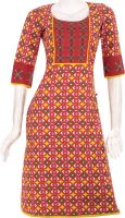 Estyle Casual Printed Women's Kurti(Red)