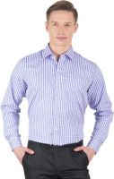 Arihant Men's Checkered Formal Purple Shirt