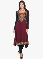 Folklore Maroon Embellished Kurta