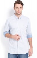 French Connection Men's Solid Casual Blue Shirt