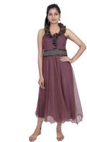 Pamposh Creations Women's Maxi Brown Dress