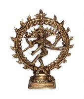 Prisha India Craft Golden Brass Natraj Idol- Buy 1 Get 1