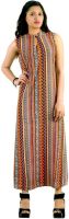 Vogue4all Women's Maxi Multicolor Dress