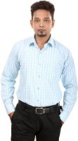 Bellavita Men's Striped Formal Blue Shirt