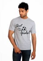 Campus Sutra Printed Men's Round Neck Grey T-Shirt