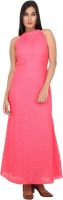Dovekie Women's Maxi, Gathered Pink Dress