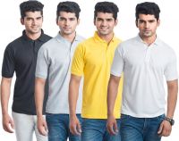 Eprilla Solid Men's Polo Neck Multicolor T-Shirt(Pack of 4)